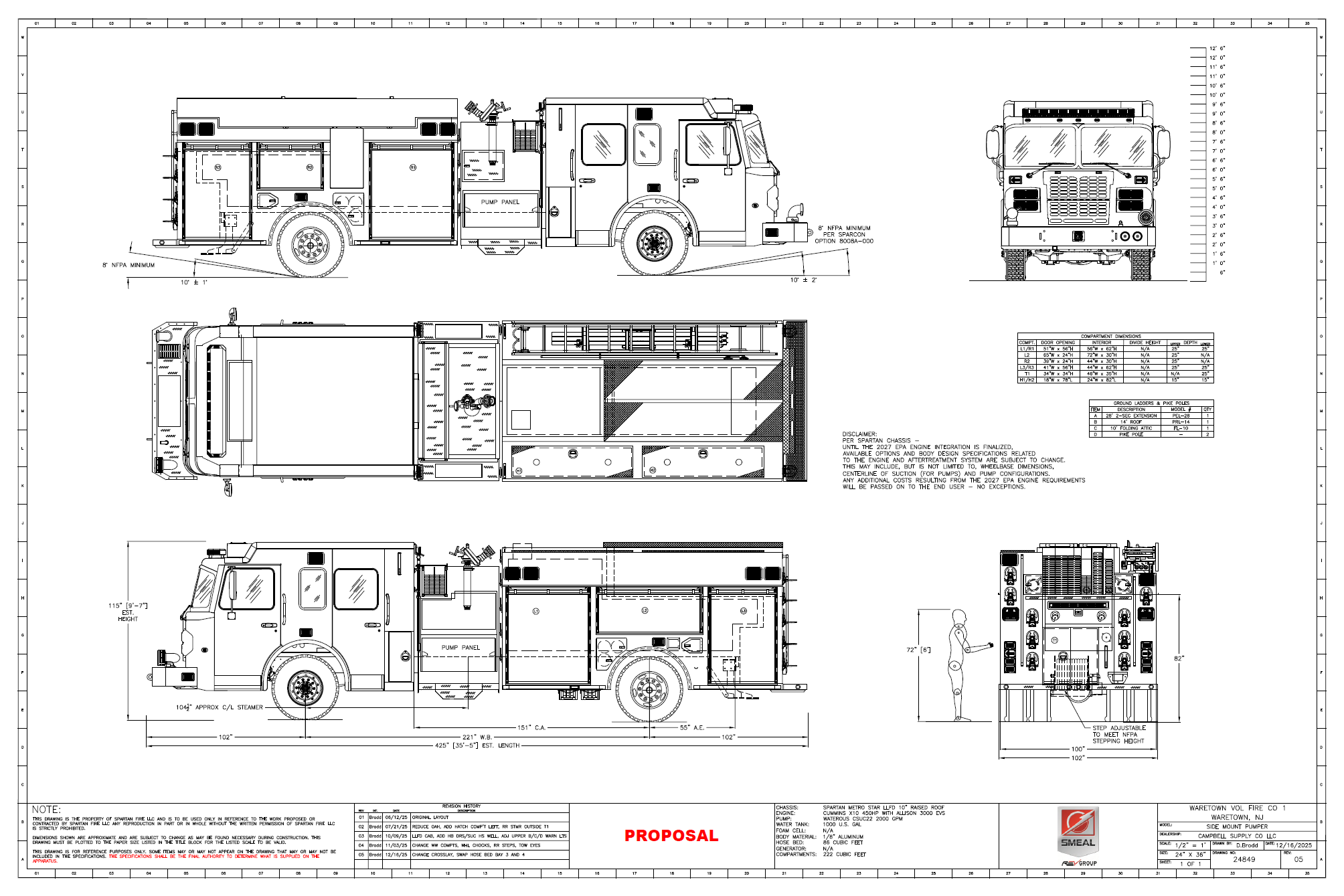 Waretown Vol. Fire Co. #1 - Smeal Side Mount Pumper